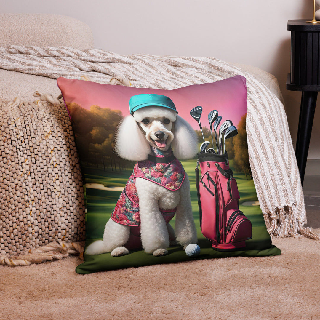 Poodle Golfer- Basic Pillow v5