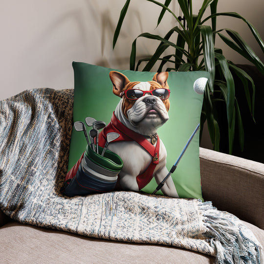 Bulldog Golfer- Basic Pillow v2