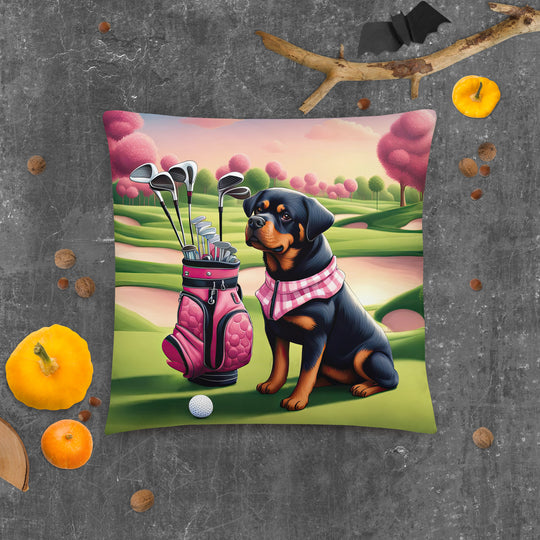 Rottweiler Golfer- Basic Pillow