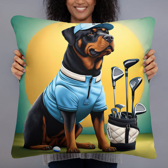 Rottweiler Golfer- Basic Pillow v2