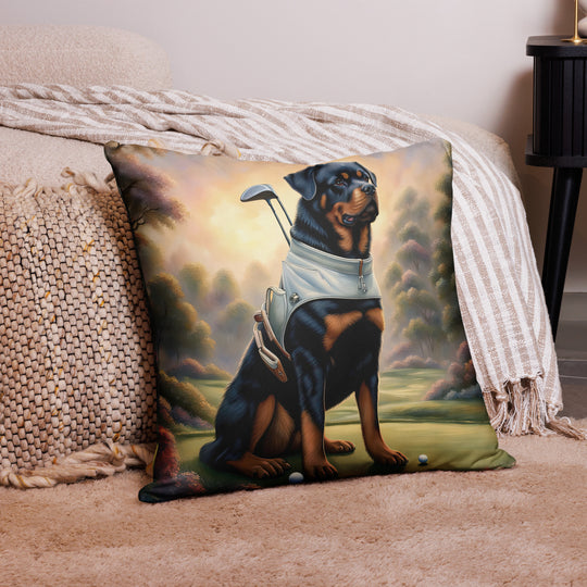 Rottweiler Golfer- Basic Pillow v3