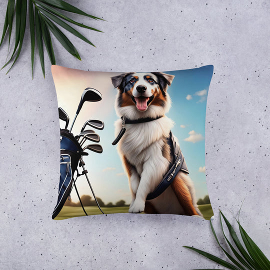 Australian Shepherd Golfer- Basic Pillow