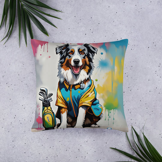 Australian Shepherd Golfer- Basic Pillow v3