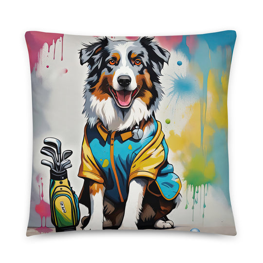 Australian Shepherd Golfer- Basic Pillow v3