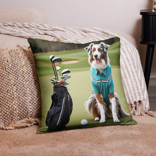 Australian Shepherd Golfer- Basic Pillow v4