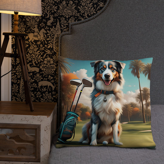 Australian Shepherd Golfer- Basic Pillow v2