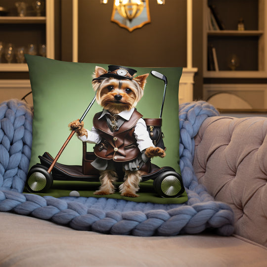 Yorkshire Terrier Golfer- Basic Pillow v4