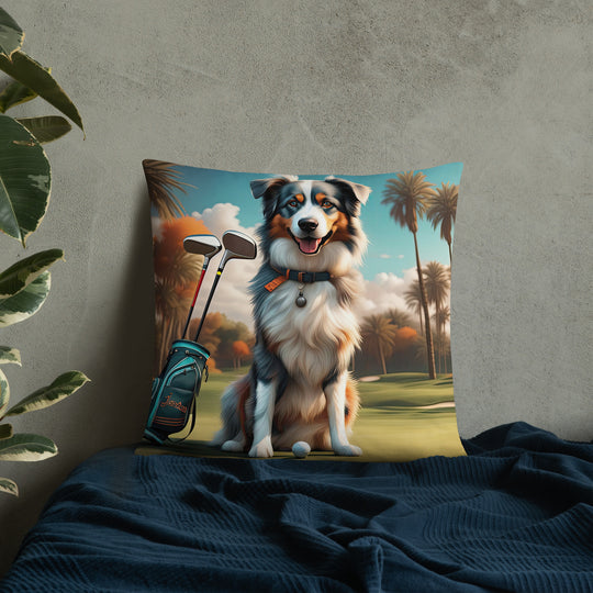 Australian Shepherd Golfer- Basic Pillow v2