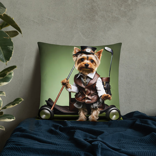 Yorkshire Terrier Golfer- Basic Pillow v4