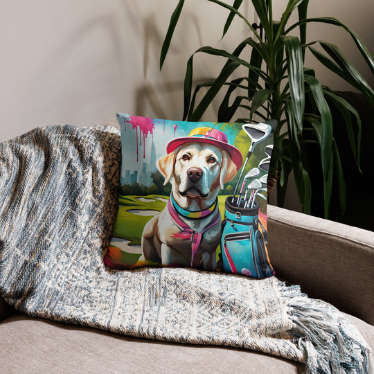 Pillow Case-Labrador Retriever Golfer V15