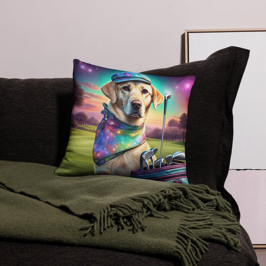 Pillow Case-Labrador Retriever Golfer V21