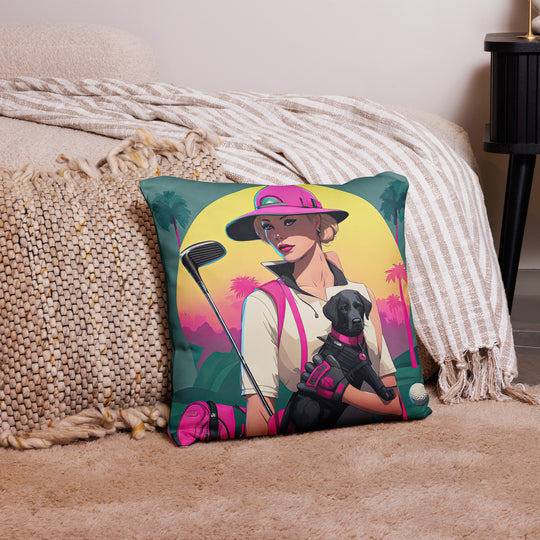 Pillow Case-Labrador Retriever Golfer V2