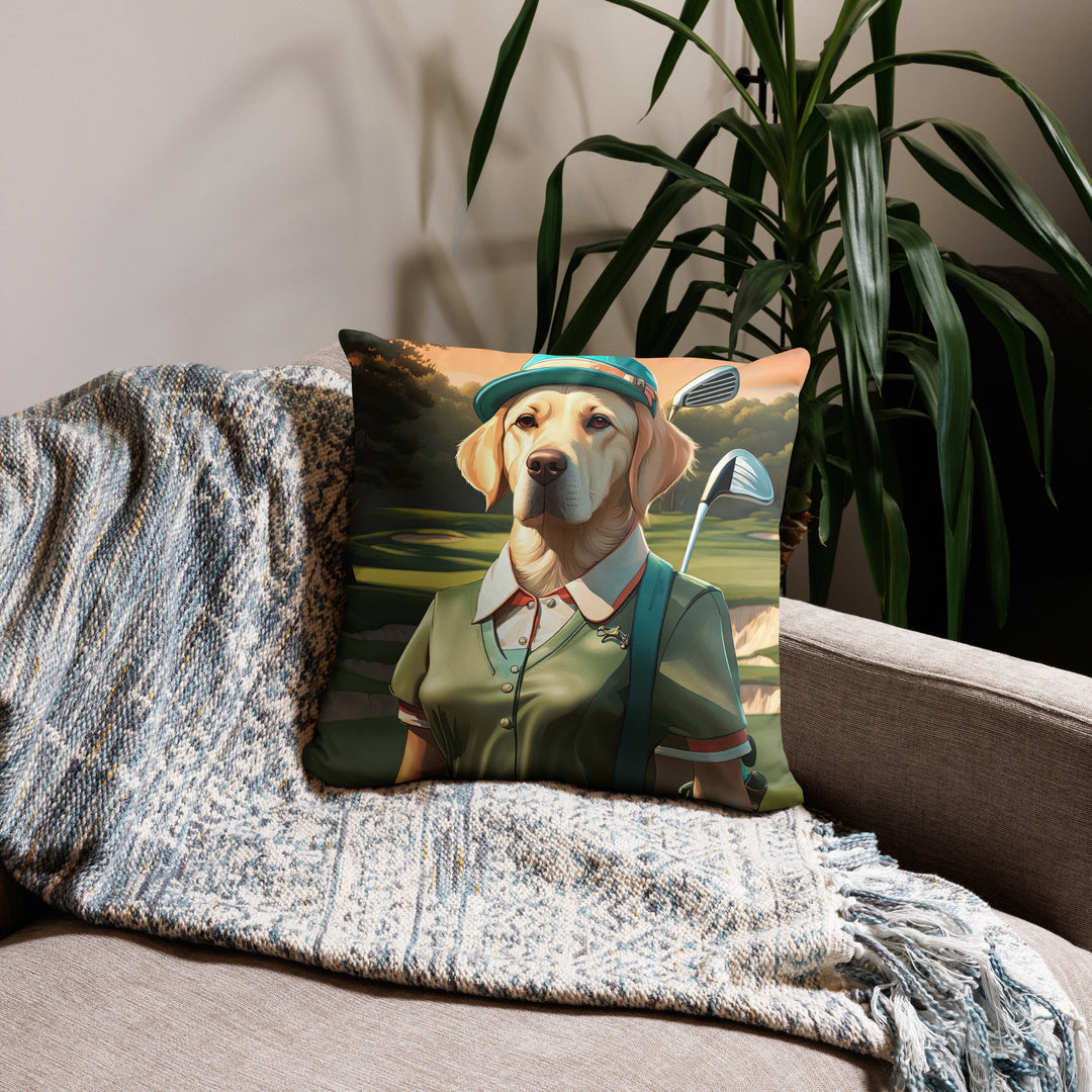 Pillow Case-Labrador Retriever Golfer V14