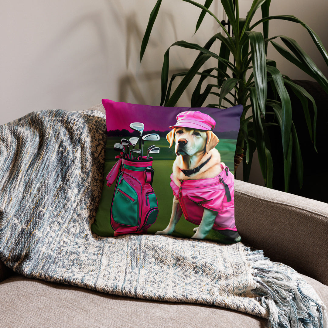 Pillow Case-Labrador Retriever Golfer V17