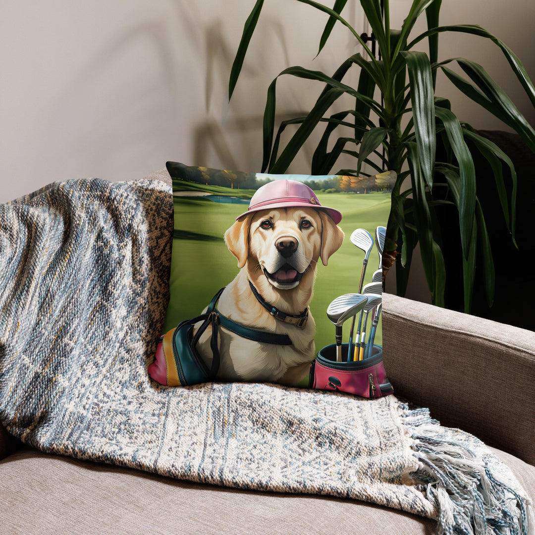 Pillow Case-Labrador Retriever Golfer V19