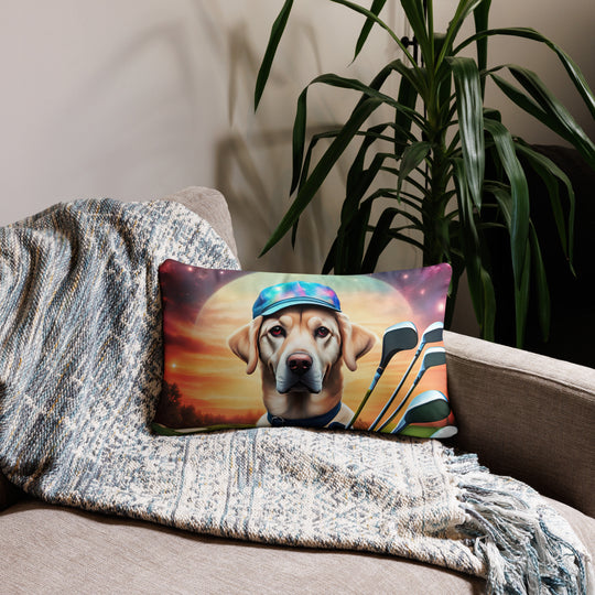 Pillow Case-Labrador Retriever Golfer V13