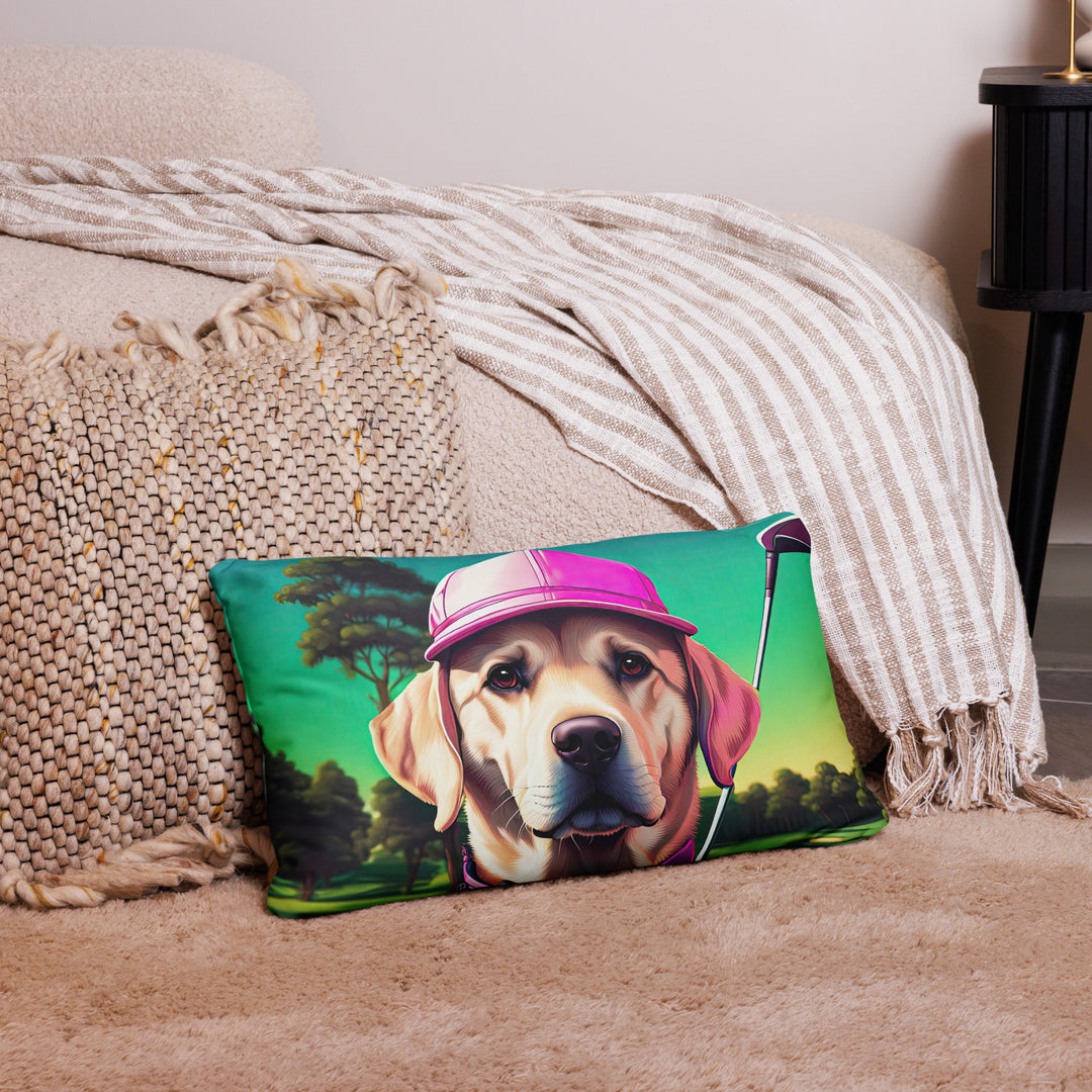 Pillow Case-Labrador Retriever Golfer V16