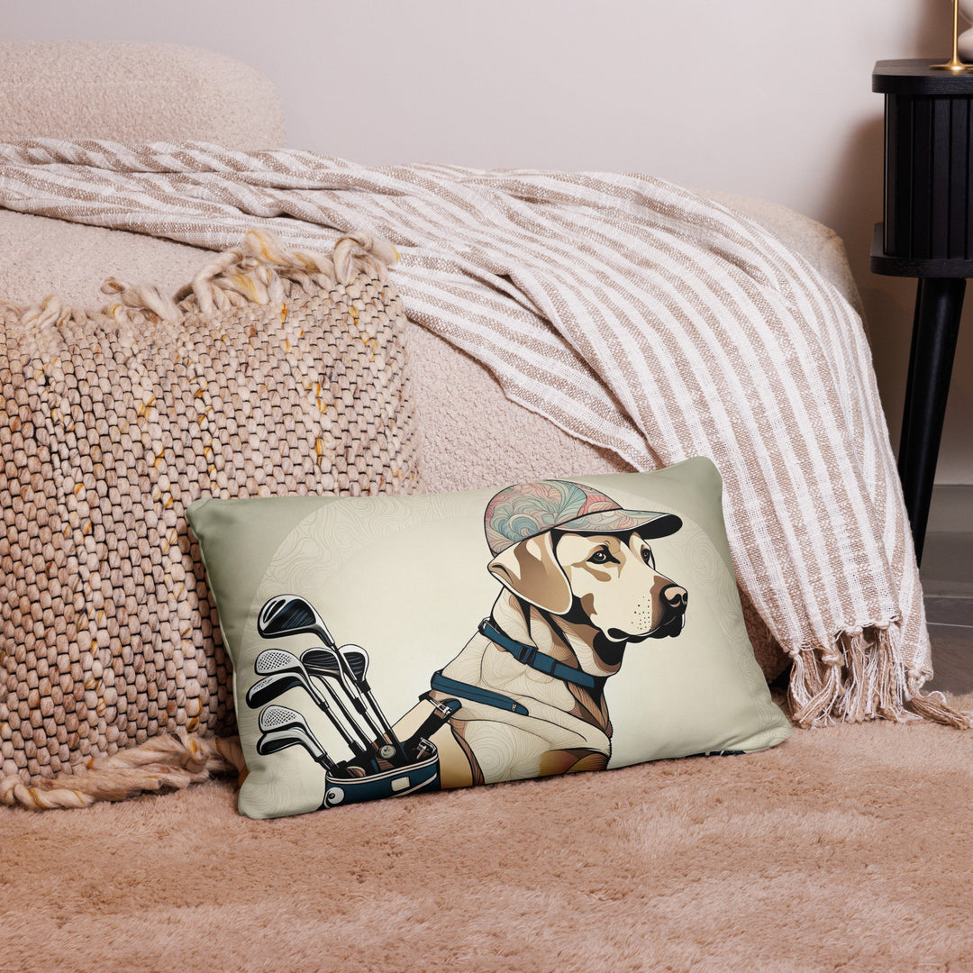 Pillow Case-Labrador Retriever Golfer