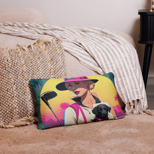 Pillow Case-Labrador Retriever Golfer V2