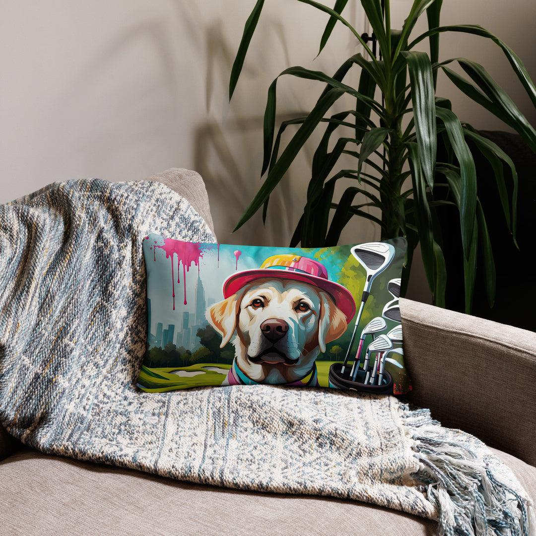 Pillow Case-Labrador Retriever Golfer V15