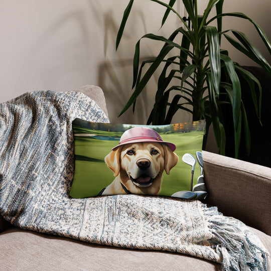 Pillow Case-Labrador Retriever Golfer V19