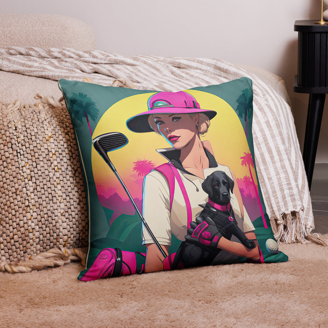 Pillow Case-Labrador Retriever Golfer V2