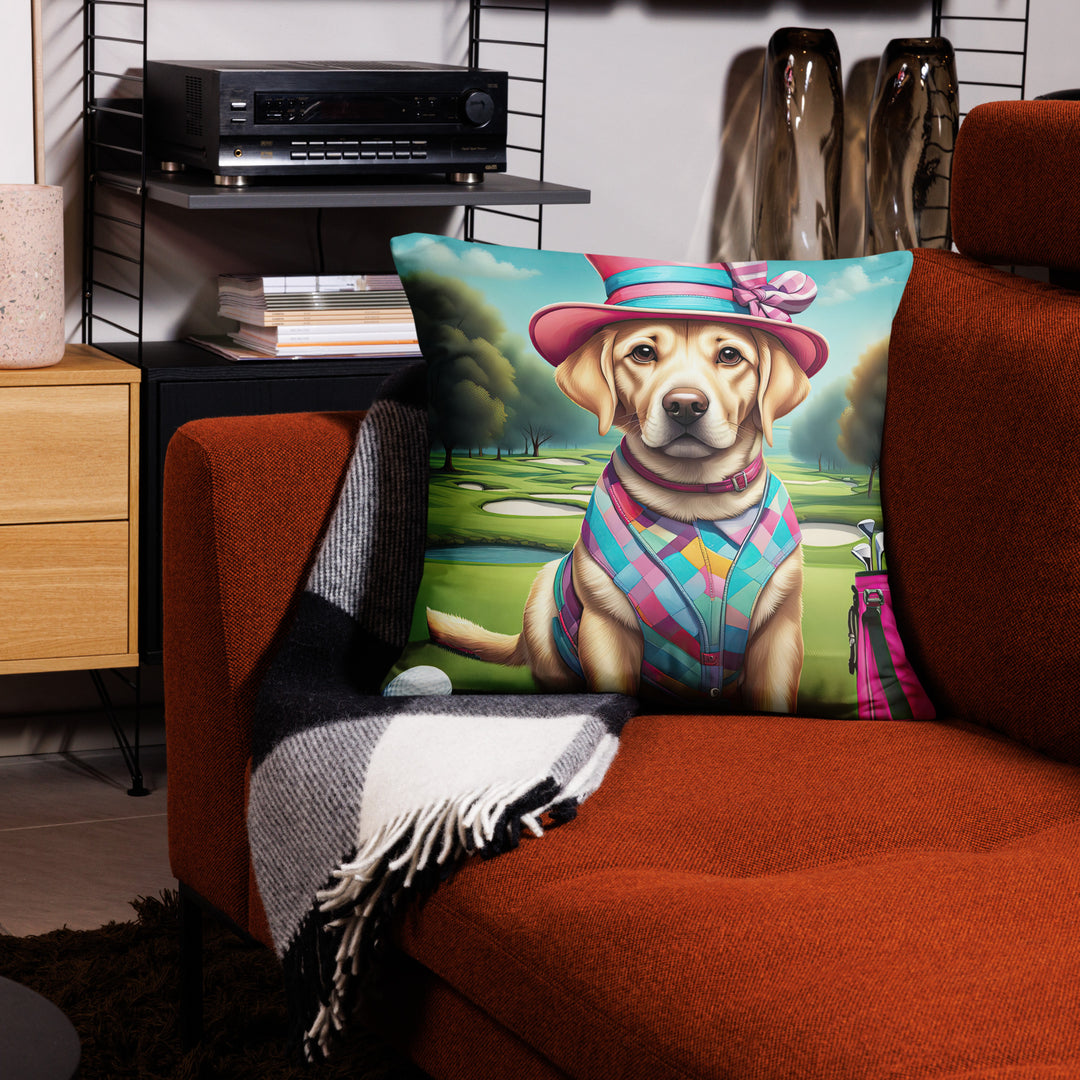 Pillow Case-Labrador Retriever Golfer V9