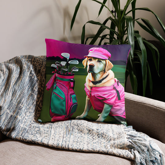 Pillow Case-Labrador Retriever Golfer V17