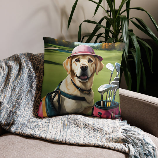 Pillow Case-Labrador Retriever Golfer V19