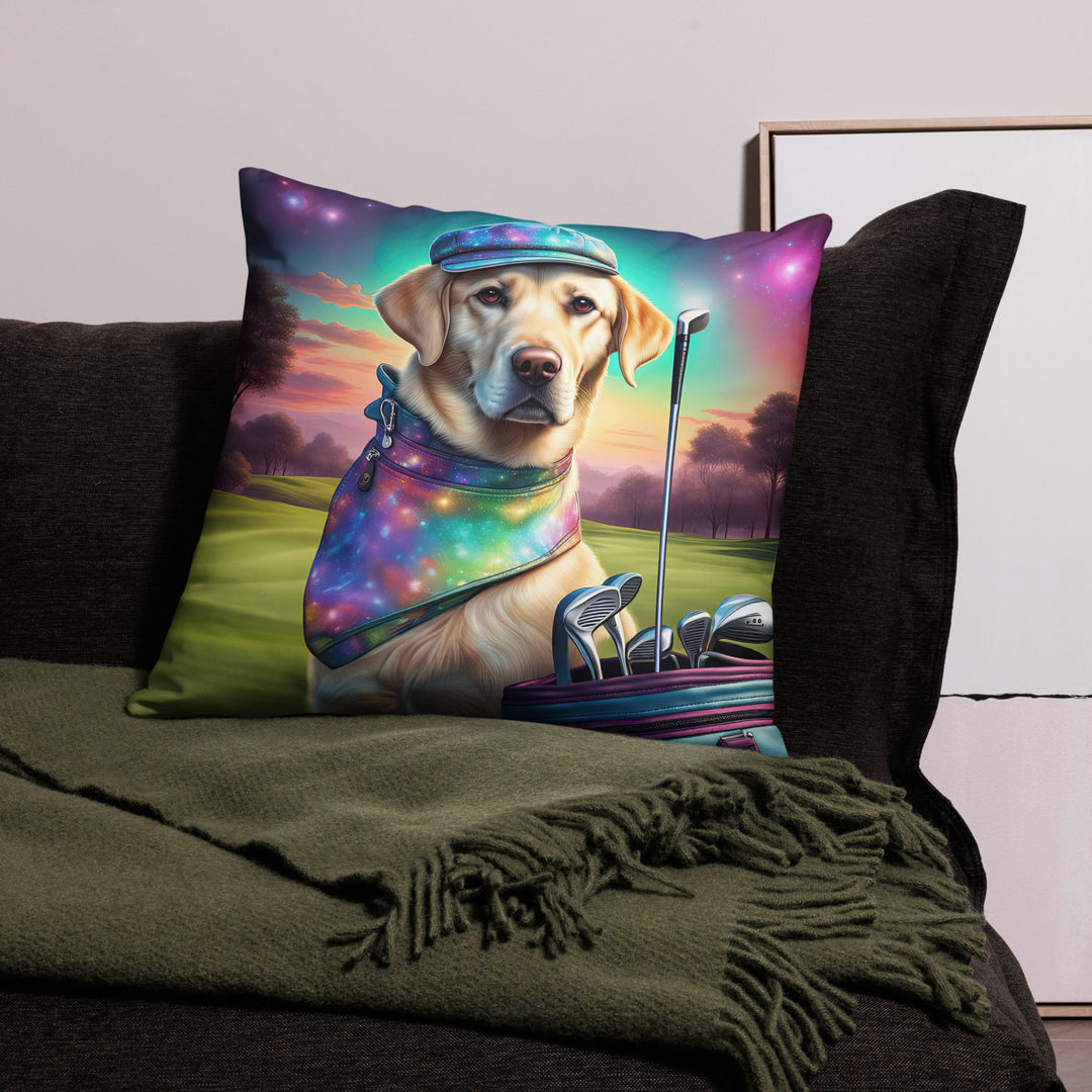 Pillow Case-Labrador Retriever Golfer V21