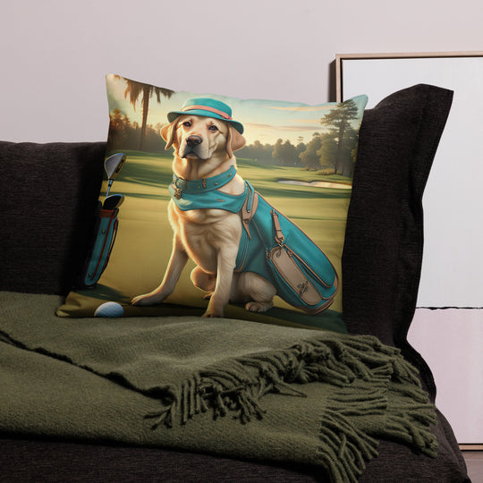 Pillow Case-Labrador Retriever Golfer V12