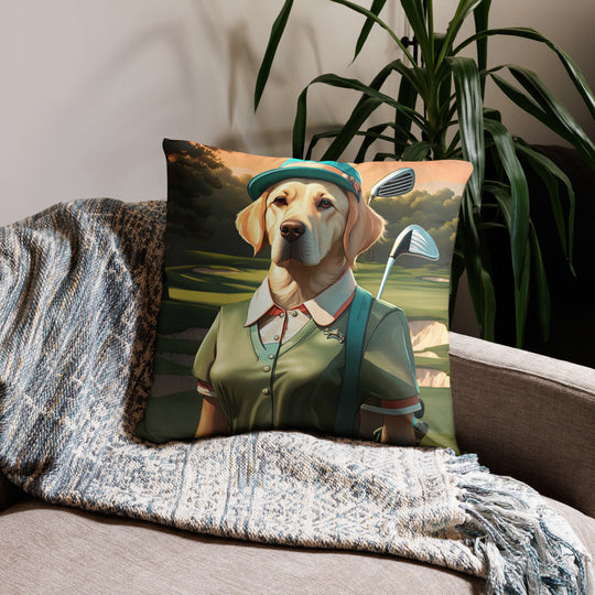 Pillow Case-Labrador Retriever Golfer V14