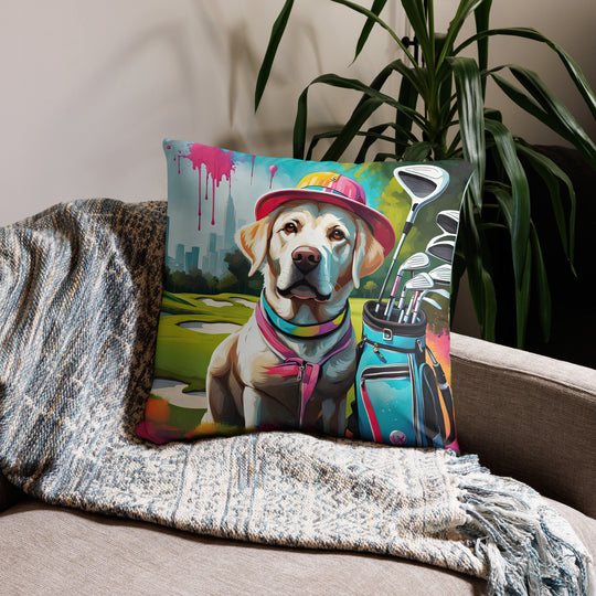 Pillow Case-Labrador Retriever Golfer V15