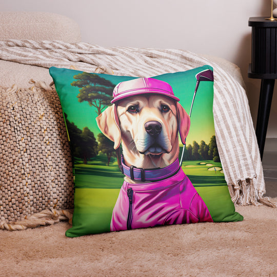 Pillow Case-Labrador Retriever Golfer V16