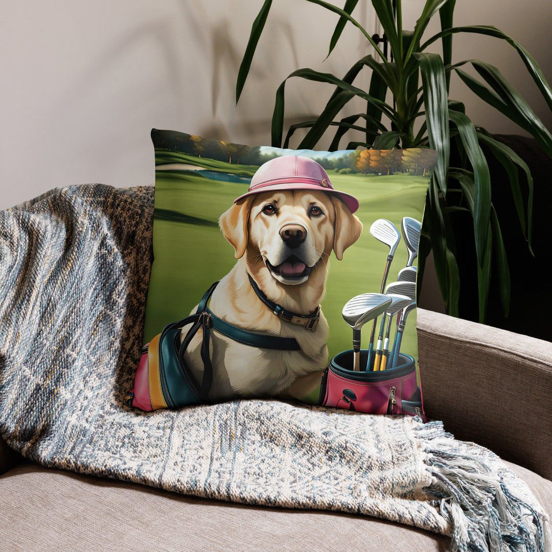 Pillow Case-Labrador Retriever Golfer V19