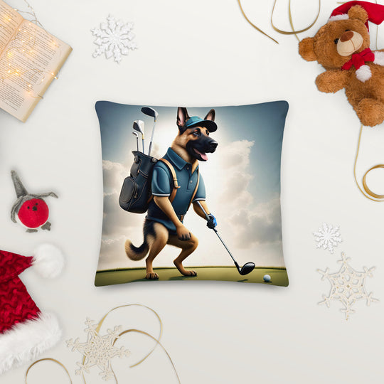 German Shepherd Golfer- Premium Pillow v5