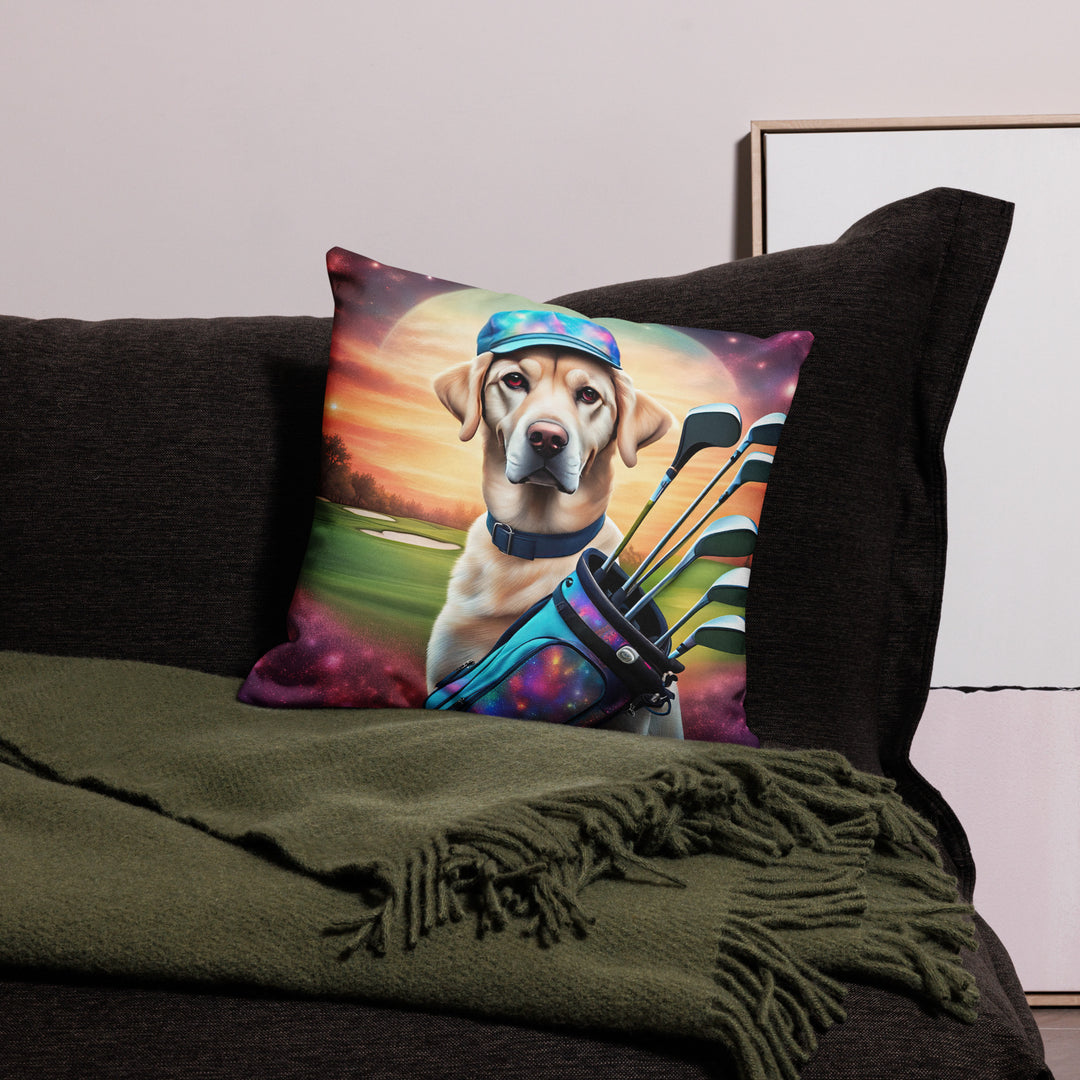 Premium Pillow-Labrador Retriever Golfer V13