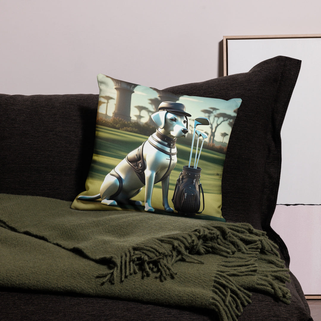 Premium Pillow-Labrador Retriever Golfer V18