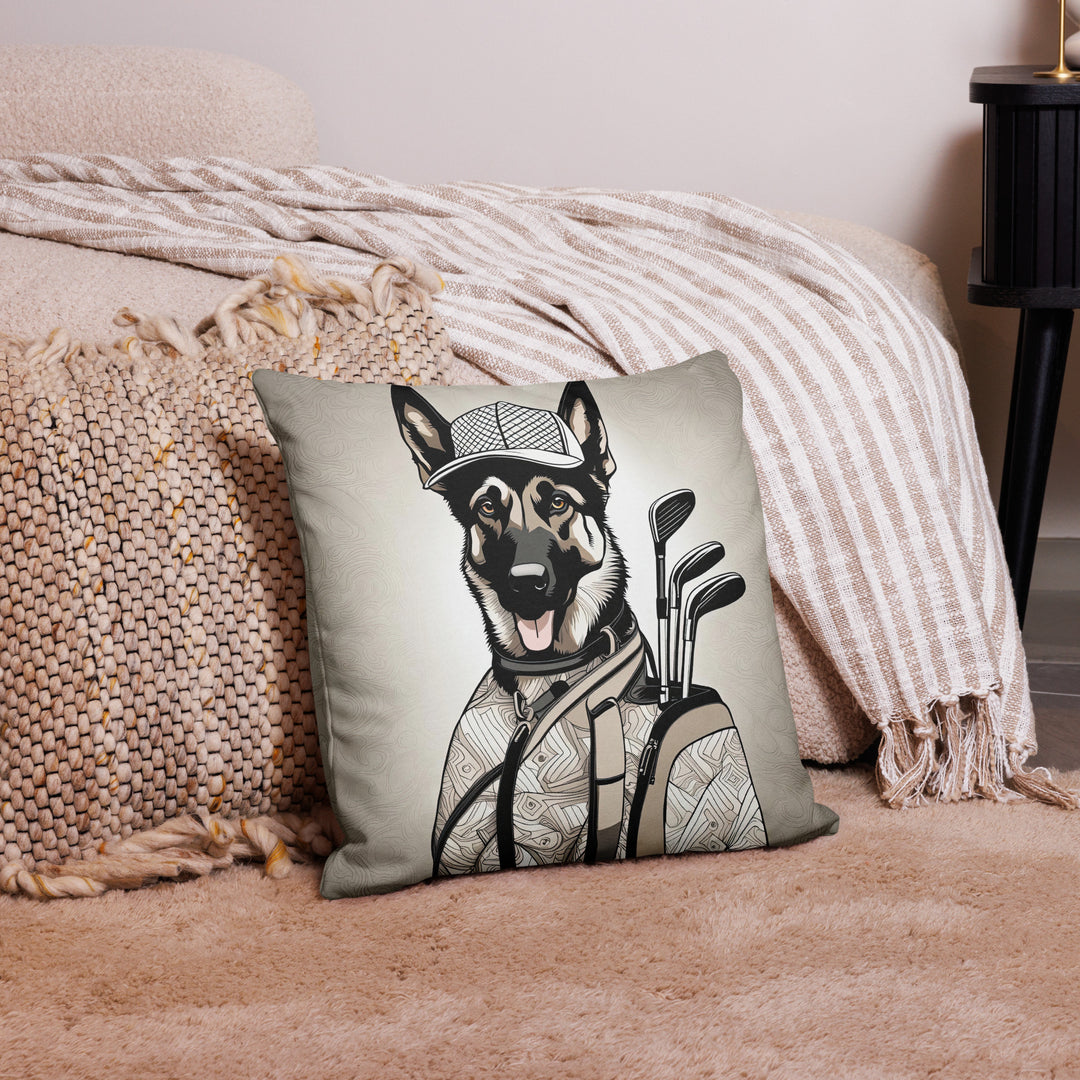 German Shepherd Golfer- Premium Pillow v4