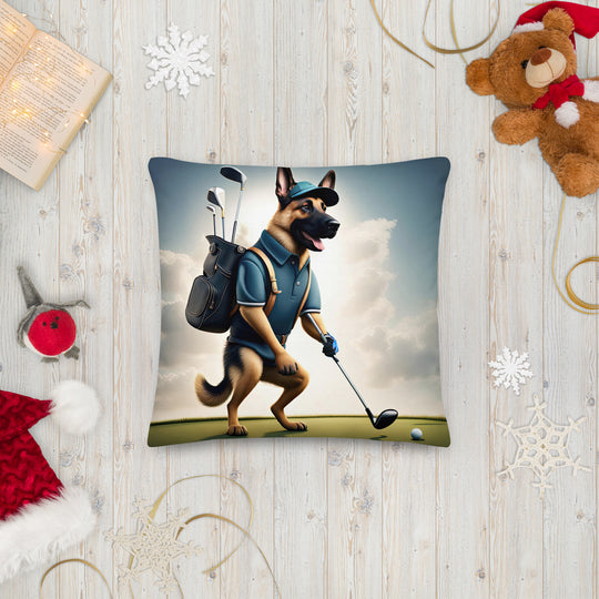 German Shepherd Golfer- Premium Pillow v5