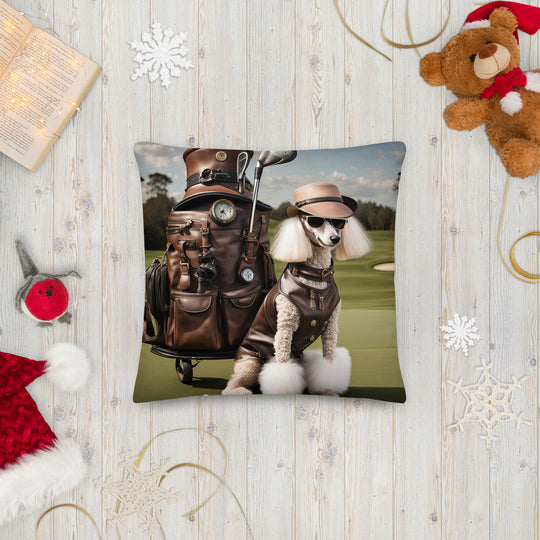 Poodle Golfer- Premium Pillow v3