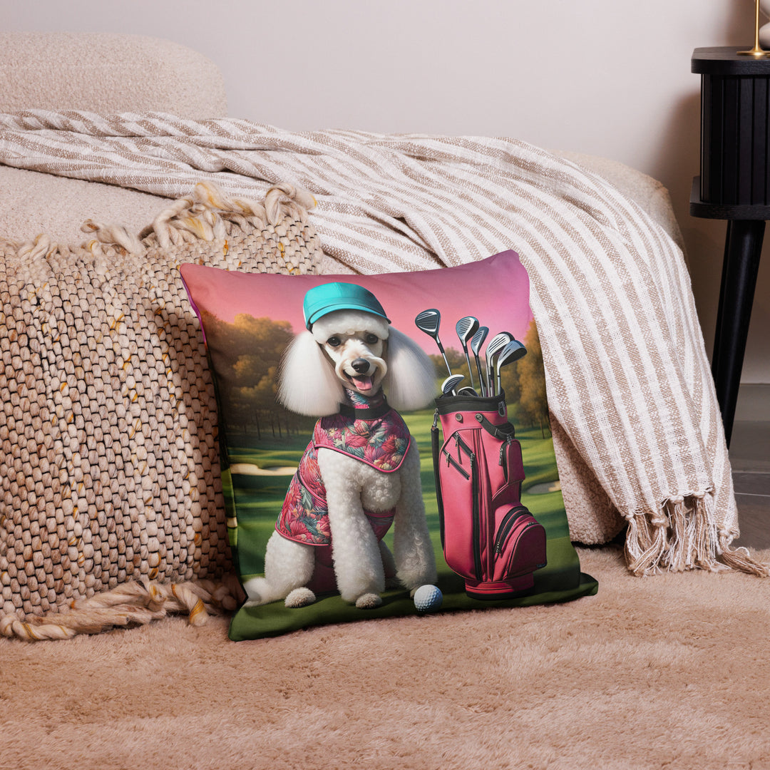 Poodle Golfer- Premium Pillow v5