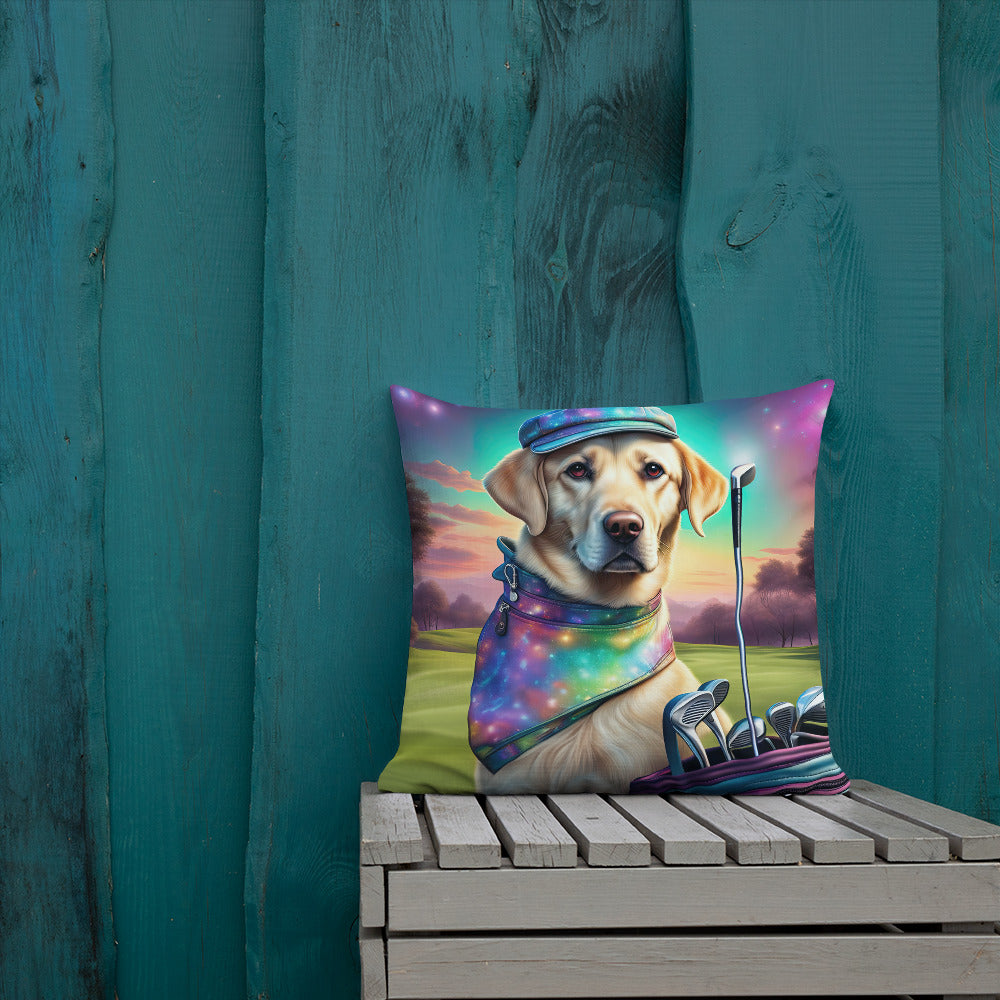 Premium Pillow-Labrador Retriever Golfer V21