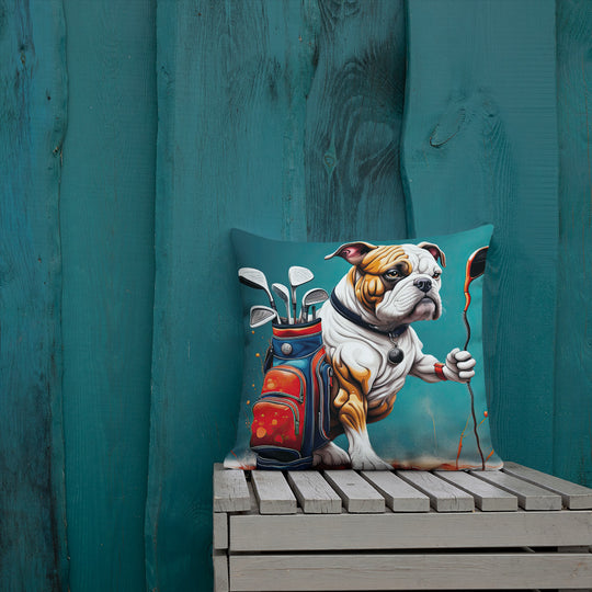 Bulldog Golfer- Premium Pillow