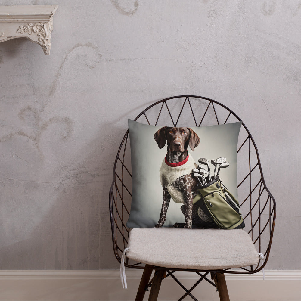 German Shorthaired Pointer Golfer- Premium Pillow v4