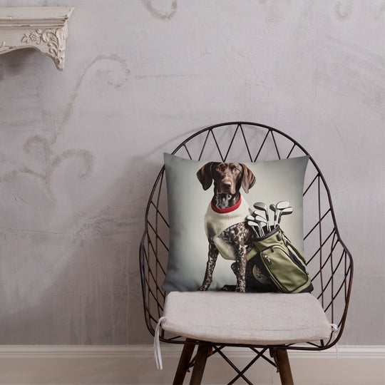 German Shorthaired Pointer Golfer- Premium Pillow v4