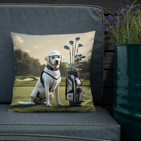 Premium Pillow-Labrador Retriever Golfer V6