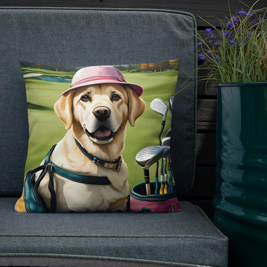 Premium Pillow-Labrador Retriever Golfer V19