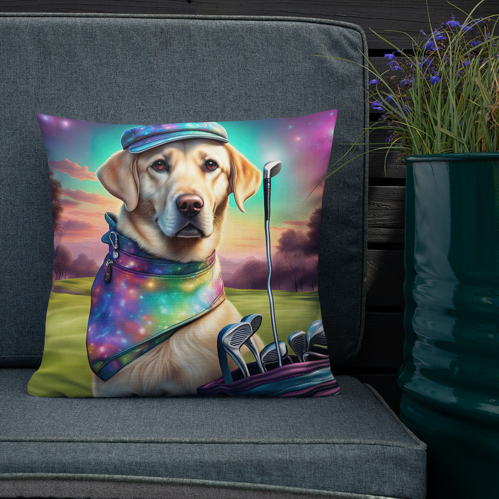 Premium Pillow-Labrador Retriever Golfer V21