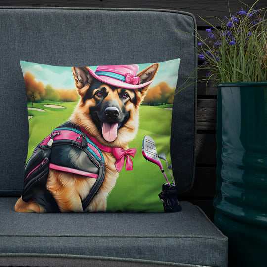 German Shepherd Golfer- Premium Pillow v2